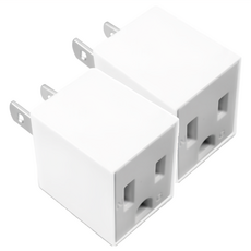 PowerSync 包爾星克 3P轉2P電源轉接頭 4.95 x 2.6 x 4.1cm 直立型, 白色, 2個