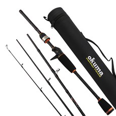 okuma 寶熊釣具 路亞竿 瘋馬克 TRAVEL 遠征II 直柄 4節, 黑色
