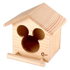 Canary 台灣房屋鳥屋 M-A268 木製鳥籠 可愛造型 金絲雀適用 打造愛鳥溫馨小窩, 原木色, 1個