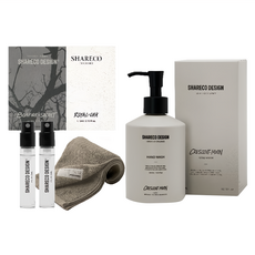 SHARECO 台灣公司貨 生活香氣入門組 灰燼 + 皇家小香水 + 茗洗手露 + 淺棕純棉短浴巾, 1套