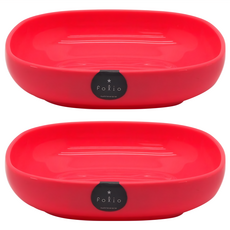 inomata 方型塑膠餐盤 13號 紅色, 2個