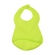 Chicco 立體口袋式防水圍兜，6個月以上寶寶適用，柔軟材質易清洗, 綠色, 1個, 1入