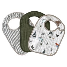 little unicorn 純棉圍兜3件組, 動物森林2.0, 3件, 1組