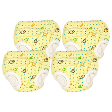 PUKU 藍色企鵝 學步尿布褲 天然素材 透氣舒適, L 高 80~90cm, 黃色, 4件