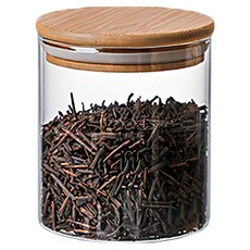 小麥購物 玻璃直筒收納罐 附竹木蓋 L941 750ml, 1個