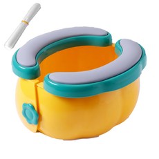 愛北鼻 兒童攜帶式摺疊馬桶 附收納袋與垃圾袋, 1入, 黃色