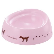 Richell 利其爾 特殊犬用品種狗碗 S 淺型, 1個, 粉色法國風