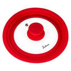 LuigiFerrero Atlanta 可排氣矽膠鍋蓋 紅色 21.5cm 適用多種鍋具, 1個