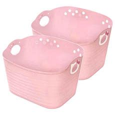 Kitty 塑膠置物籃, 粉色, 2個