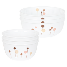 Corelle Brands 康寧餐具 花棉系列餐碗6件組, 白色, 飯碗 + 湯碗, 1組