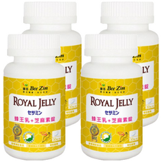 Bee Zin 康萃 日本高活性蜂王乳芝麻素, 助眠, 含燕窩酸, 維生素E抗氧化, 30顆, 4罐