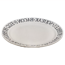 WANDU 瓦讀 陶瓷平盤 字母陶瓷, 早安字母, 10吋(25.5 x 2.5cm), 2個