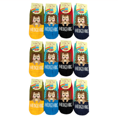 JY靴下屋 童襪 3~6歲 12雙, 直版15~18cm, 刺蝟