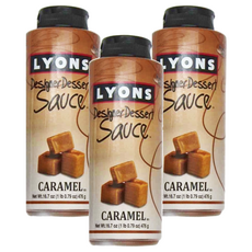 Lyons 經典設計師裝飾醬 焦糖風味, 擠壓瓶設計, 476g, 3瓶