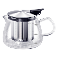 SADOMAIN 仙德曼 玻璃花茶壺 480ml 耐熱玻璃 透明壺身 內置濾網 果茶壺, 076103, 1個