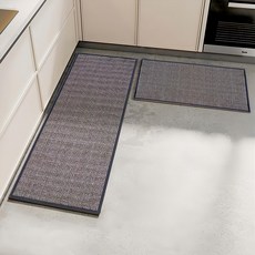 半島良品 雪尼爾編織吸水防滑地墊組, 深灰色