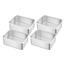 AHOYE 不鏽鋼冰箱收納保鮮盒, 1組, 4個