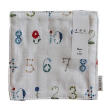 星燈社 杯墊 茶布 日本制 秋季, 花數字 白色, 1個