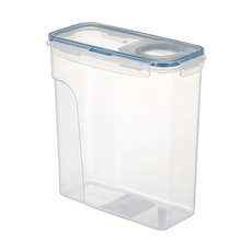 好物良品 食物保鮮密封儲物罐, 圓形寬口設計, 刻度設計, 雙層密封圈, 六卡扣設計, 藍色, 10 x 20.5 x 22cm, 1個