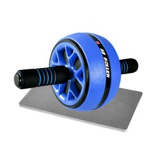 LEADER X 進階核心訓練健腹輪，靜音耐磨，舒適海綿握把, 寶藍色