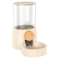 Pets Family 固定式寵物自動餵食器, 600ml, 米色, 1個