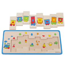 beleduc 火車排排看 木製拼圖玩具 3歲以上適用, 10片, 1組