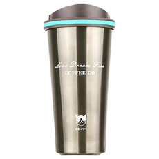 貓咪保溫瓶, 灰色, 500ml, 1個