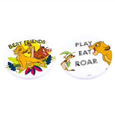 收納王妃 迪士尼獅子王珪藻土杯墊 圓, 非洲草原 白色 + 黃色, 1個