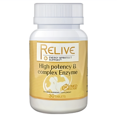 RELIVE 百大蔬果酵素天然B群 600mg 30顆 1罐, 30錠