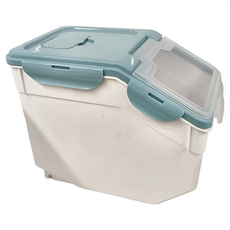 日式翻蓋米糧桶 密封防蟲 10L, 31.5 x 23 x 27cm, 北歐藍, 1個