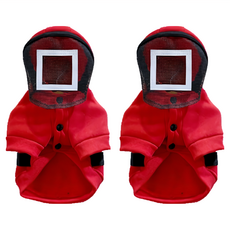 Sassy Dog 管理員 單層刷毛寵物服裝 紅色, 10號, 2件