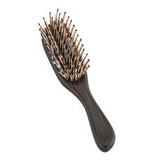 KAI 貝印 3段式植毛豬鬃曲線梳 S, 棕色, 1支