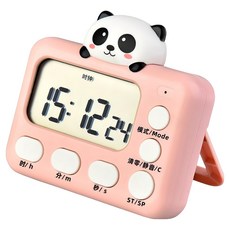 iSFun 可愛動物 創意造型料理時鐘計時器, 熊貓 粉色, 1個