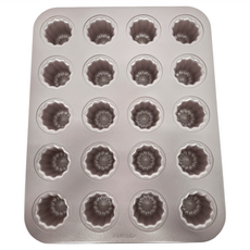 CHEFMADE 學廚 20連迷你可麗露模, 不粘金色, 香檳金, 1個