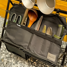 Camping Bar 吊掛餐具收納袋, 黑色, 1層, 1個