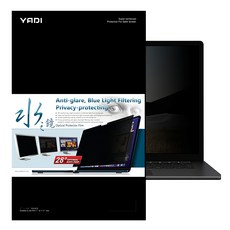YADI 亞第 插卡隱貼 16:10 水之鏡防窺片, 防眩光 濾藍光 隱私保護, 28°極小防窺視角, 1個