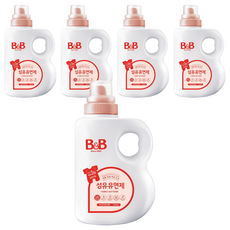 B&B 嬰兒衣物柔軟精 茉莉玫瑰, 1.5L, 5瓶