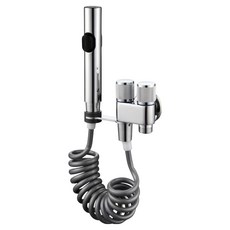 YUNMI 1進2馬桶增壓噴水槍 電鍍色, 1組