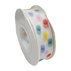 Maket Gamseong 生日快樂禮物緞帶, 色點, 1捲, 22m