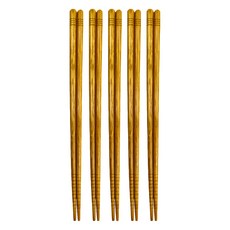 HOLA 和樂家居 艾禮思原木筷 5雙, 5雙筷子, 線條原色, 1組