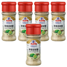 McCormick 味好美 調味料, 粗粒黑胡椒/白胡椒粉/黑胡椒粉/胡椒鹽/檸檬胡椒鹽/日式山葵椒鹽, 55g, 5瓶