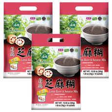 薌園 蓮藕芝麻糊, 多穀多健康 營養好滋味, 富含膳食纖維, 30g, 10包, 3袋