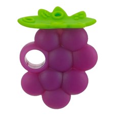 Richell 利其爾 食品級矽膠, 固齒器 + 透明收納盒, 葡萄, 1個