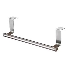 FANCY LIFE 不鏽鋼門後毛巾架，短款，適用於厚度1.9cm以下的門/櫃上, 23cm, 原色, 1支