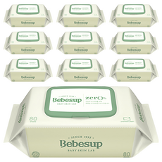 Bebesup 低刺激濕紙巾, 80張, 10包