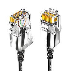 山澤 Cat.6A 10Gbps 超高速傳輸八芯雙絞鍍金芯極細網路線 8M, 黑色, 1條