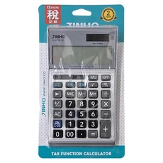 JINHO 京禾 12位元計算機 JH-2778-12T 雙電源 大型LCD數字顯示, 質感灰, 1個