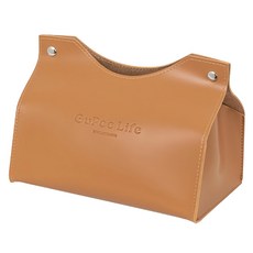 快豹 北歐風 輕奢皮革衛生紙盒套，PVC塑料皮革，微弧口款, New 棕色, 1個