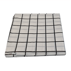 防水方格桌巾 Set 4條 PVC材質 防水防潮, 白色, 180 x 137cm, 1組