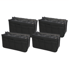 E.City 韓風手提雙拉鍊收納包中包 Set 4, 尼龍材質, 29 x 18 x 8.5cm, 隨機出貨